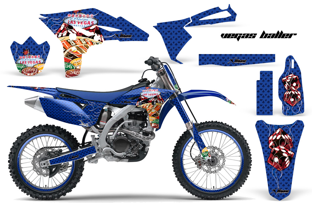 Yamaha YZ250F 2010 Graphics Kit VEGAS BALLER-BLUE-NP